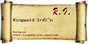 Ringwald Irén névjegykártya